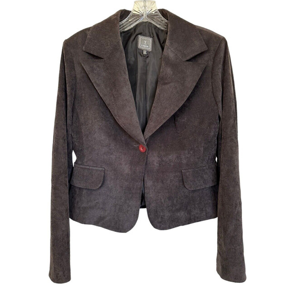 Y-LONDON Women's Jacket One Button Long Sleeve Cotton Size L Gray - Picture 1 of 8